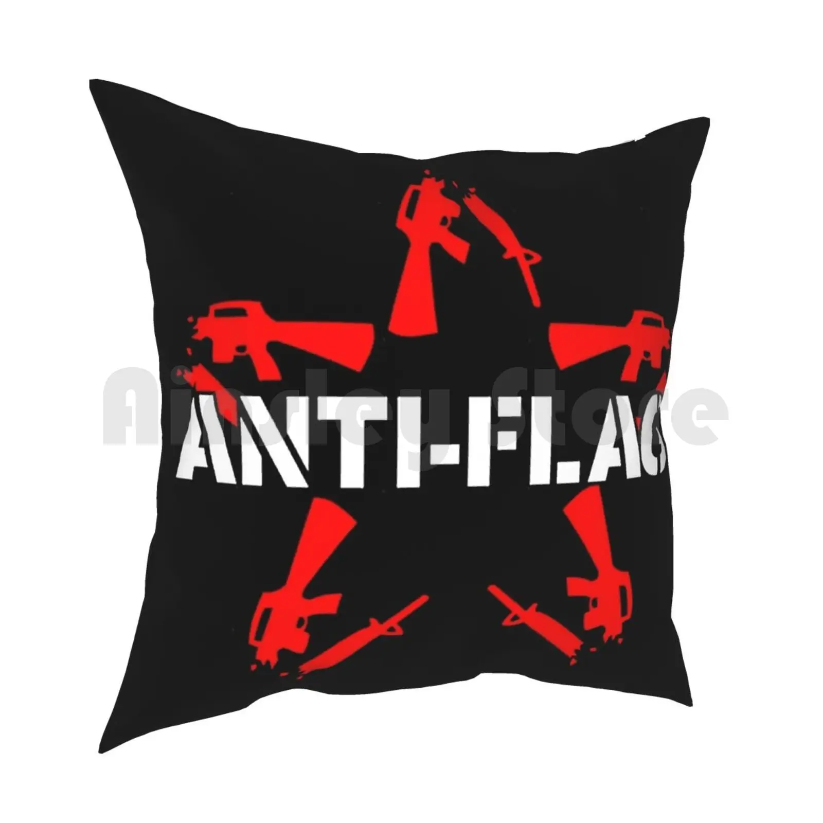 Red Punk Stars Pillow Case Printed Home Soft DIY Pillow cover Britpop Soul England English Musician Band Punk Hardcore