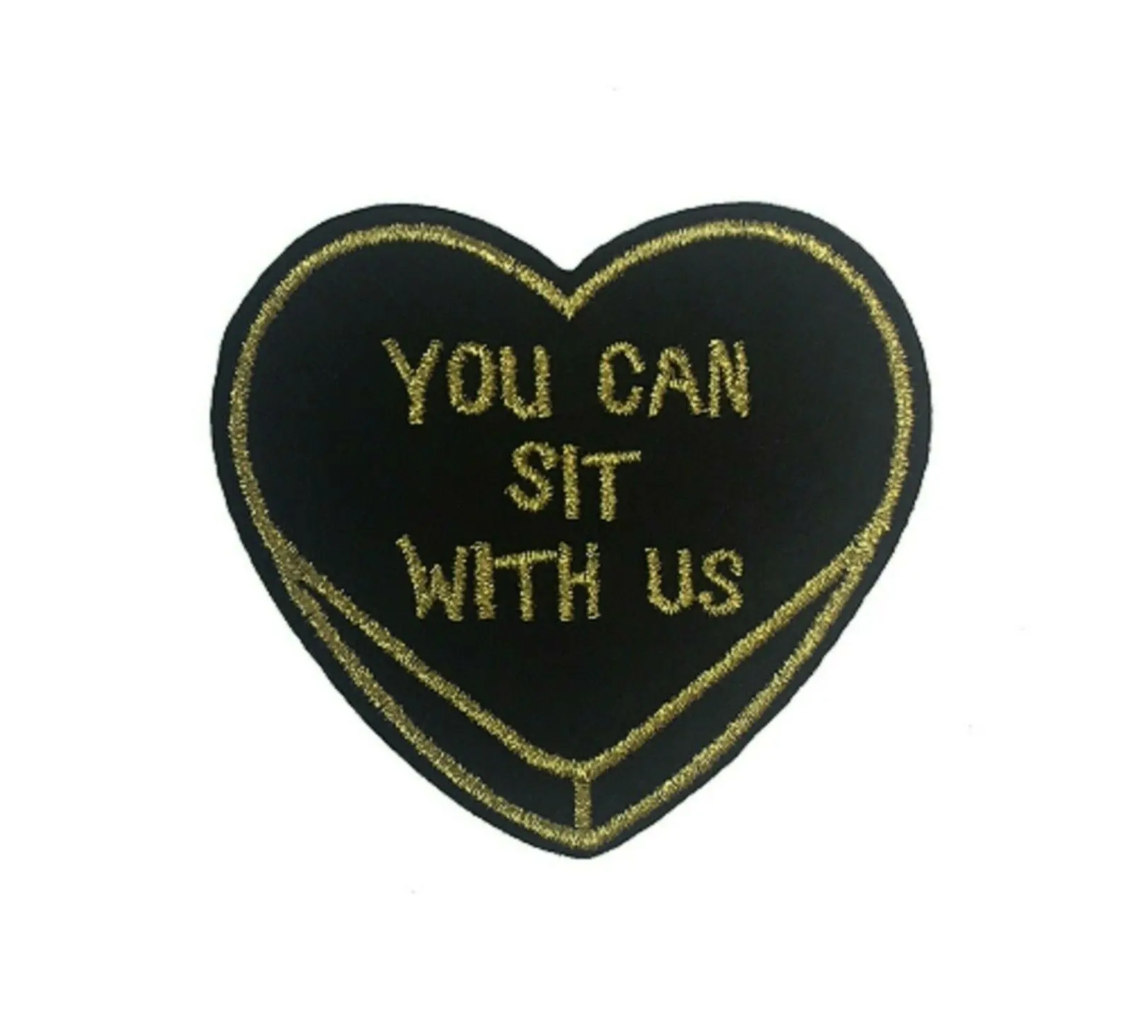 

You Can Sit With Us Iron-On Patch - Heart Love Kindness Kind Empathy Compassion ≈6.5×6 cm