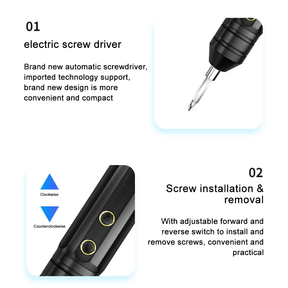 Portable USB Rechargeable Electric Screwdriver Set Screwdriver Drill Electric Screw Driver Small Screwdriver Household Tool