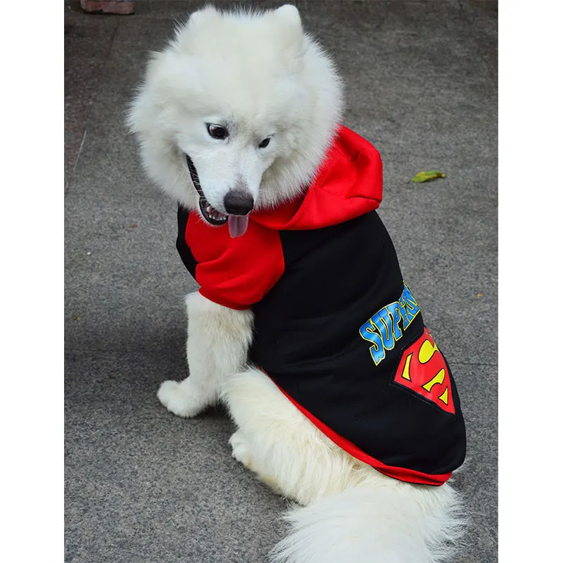 Winter Warm Dog Clothes for Large Dogs Fashion Pattern Autumn Puppy Hoodie Sweatshirt Cotton Jacket Coat Costume Pet Outfit