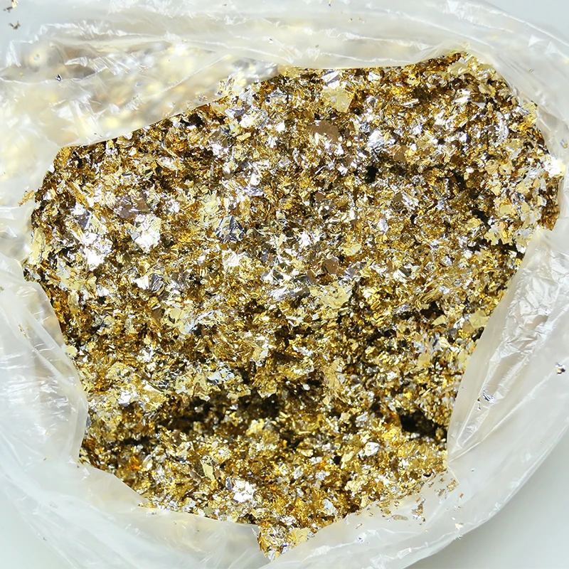 

Imitation Gold Leaf Flakes for Nail Decoration Sequins Glitter Craft Leaf Flake Sheet Shiny Foil Paper For Gilding DIY Nail Art