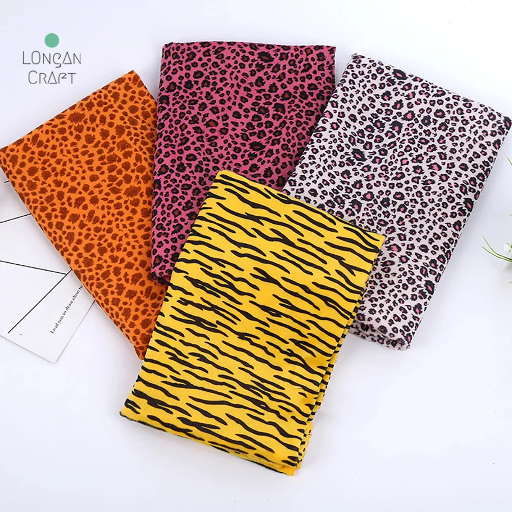 50cmX150cm Leopard Striped Zebra Pattern Cloth Animal Print Short Plush Fabric For DIY Garment Toy Pillow Decorative Fabrics