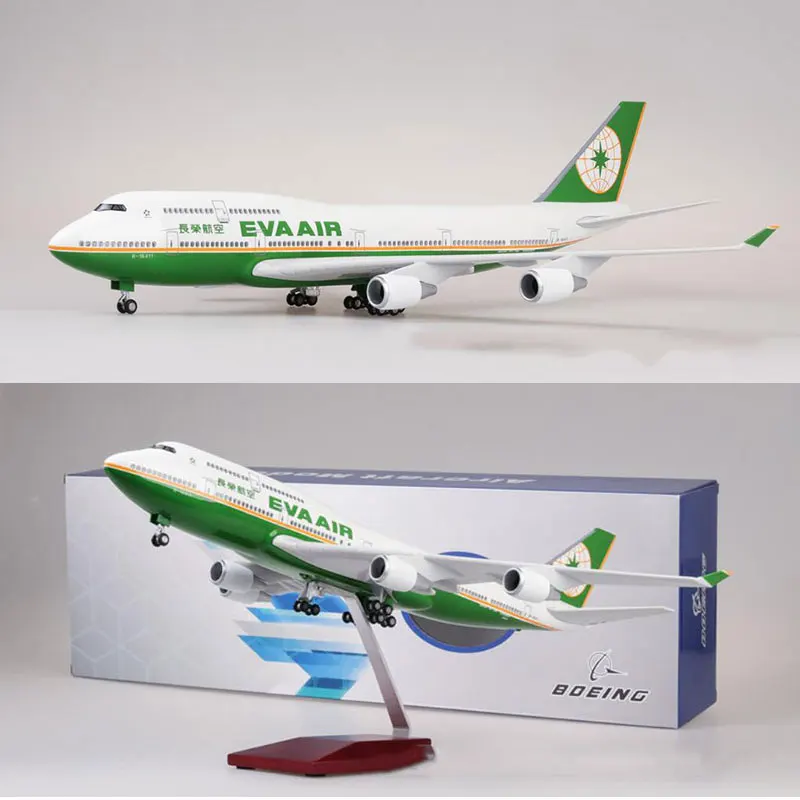 

Novel 1/150 Scale 47CM Airplane Boeing B747 Aircraft Taiwan EVA AIR Airline Model W Light and Wheel Diecast Plastic Resin Plane