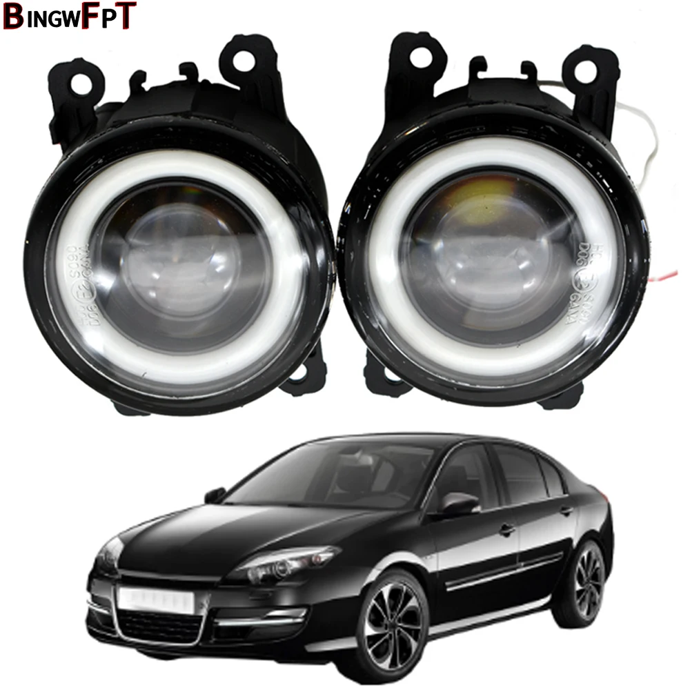 2PCS Car Accessories H11 LED Fog Light Angel Eye DRL Daytime Running Light 12V For Renault 3/III Grandtour 2007-2012