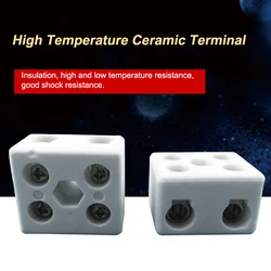 5 Pcs 2 Postion 5-Hole High Frequency Ceramic Wiring Terminal Block Copper Screw Connector 25A 400V Power Cable Socket