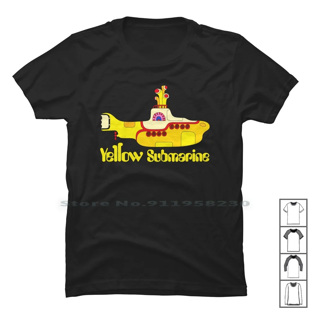 T Shirt 100% Cotton Submarine Yellow Marine Yell Mari Sub Low