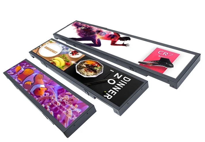 19 ''Inci Rak LCD Remote Control Digital Signage Rak Layar Bar Peregangan dengan Papan Reklame Digital