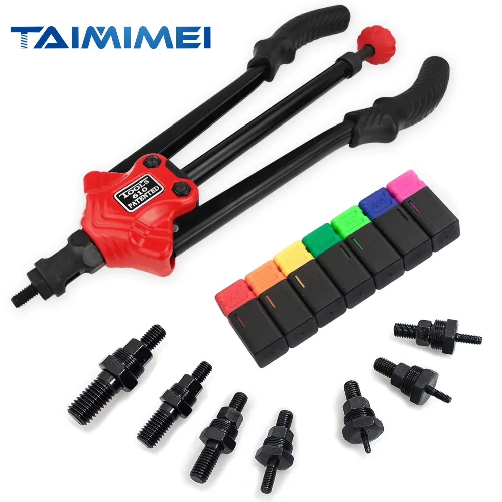 

TAIMIMEI BT-610 Hand Rivet Nut Gun Insert threaded Mandrels Manual Gun with M3 M4 M5 M6 M8 M10 M12