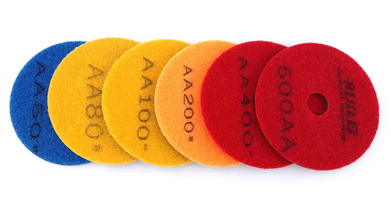 6 Stück/Set, 4 Zoll, hochwertige Polierpads, 100 mm, Hybrid, extra hartes Material, Nasspolierpad für Marmor, Granit und Stein, für schnelles Schleifen. – Detail 8