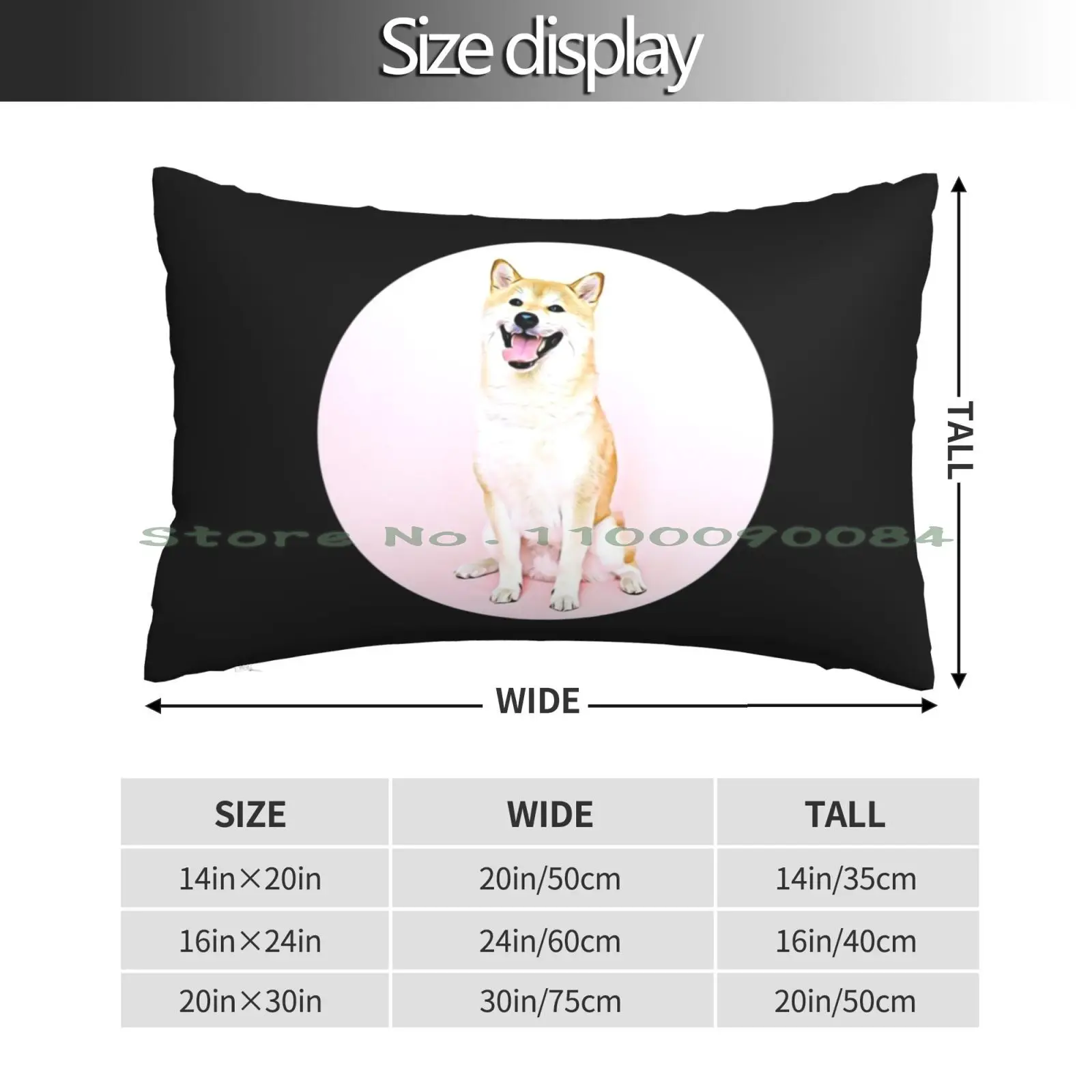 Shiba Inu Portrait Pillow Case 20x30 50*75 Sofa Bedroom Thomas Lee Iceman1212 Night Pink Pinkish Cherry Ruby Roses Bloom Pinky