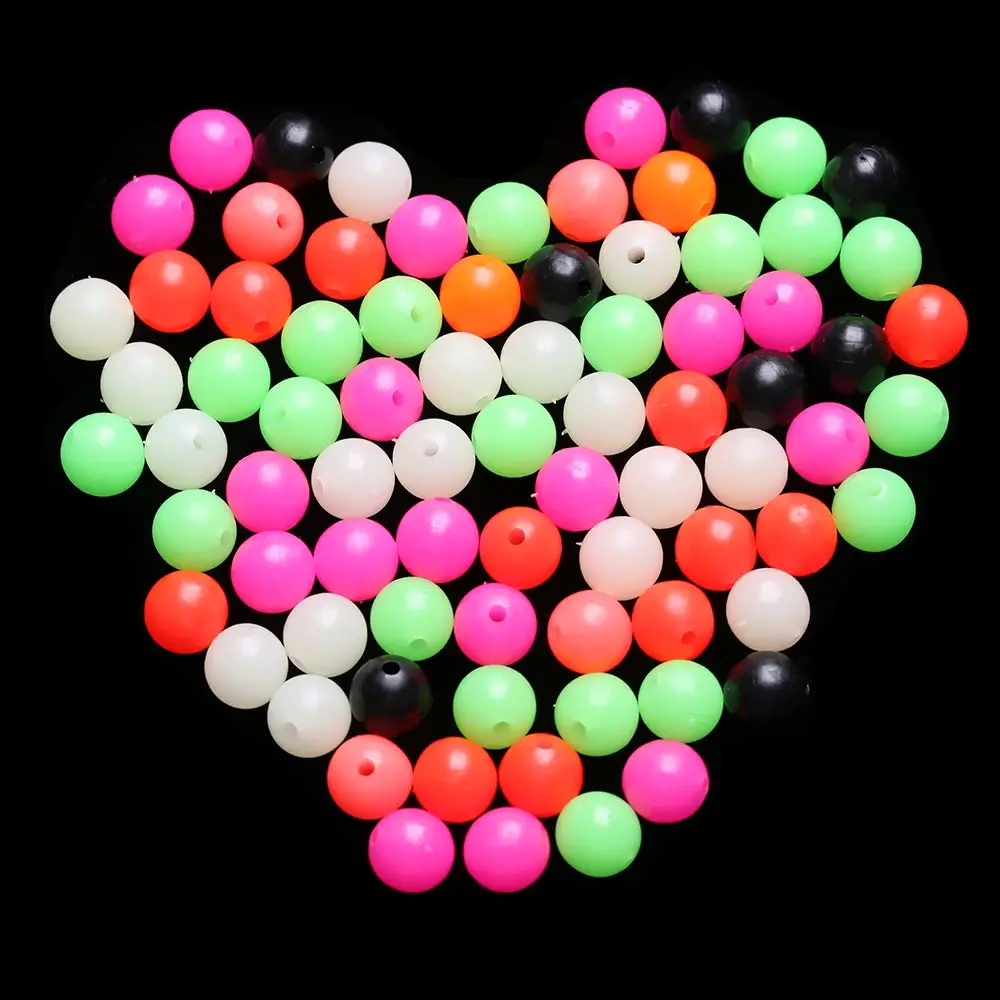 100 Pcs Mixed Color Fishing Cross Beads Double Pearl Floats Balls Round PE Plastic Stoppers Tackle Accessory 3/4/5/6/7/8/9/10mm