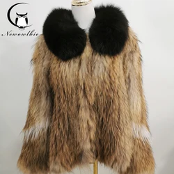 women's fox fur coat natural fur red fox woven coat winter women's jacket length 60cm can be customized Full skin fox collar