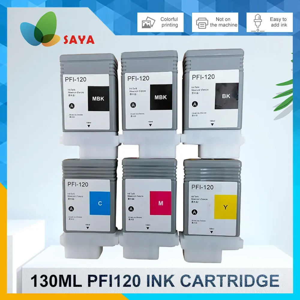 PFI-120 für canon pfi120 tinten patrone kompatibel für canon TM-200 tm200 TM-205 TM-300 TM-305 tm300 130ml pigment tinte 6 teile/satz