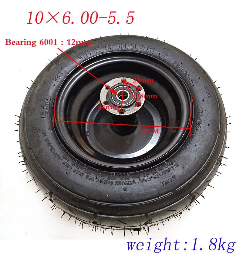 Super 10-inch Egg Wheel Tire for Mini-Harley Electric Vehicle 10x6.00-5.5 Vacuum tyre Widening 10*6.00-5.5 Tubeless