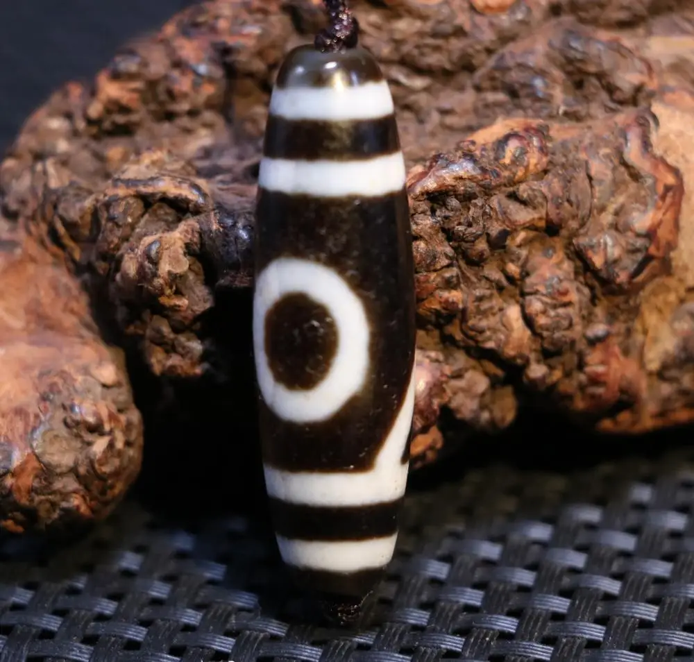 AL Treasure Magic Power Tibetan old Agate 1 eye peak  dZi Bead Amulet Pendant Talisman Timestown UPD21Asw