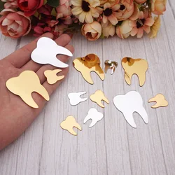 50pcs/Lot Cute Cartoon Teeth Decoration Mirror Wall Stickers Dental Clinic Acrylic Stickers for Home Decor