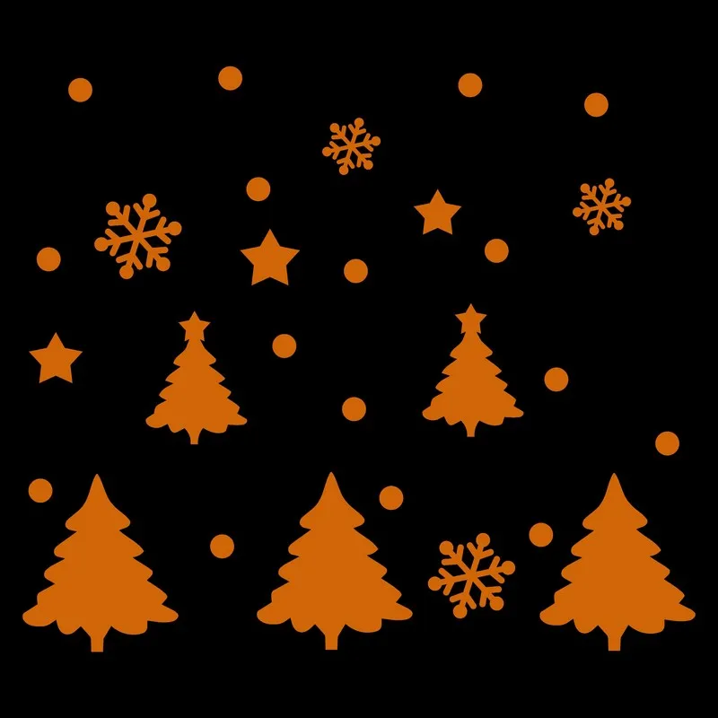 Glow in Dark Christmas Tree Happy New Year Luminous Snowflake Decorations Shop Window Glass Home DIY TV Background Wall Stickers