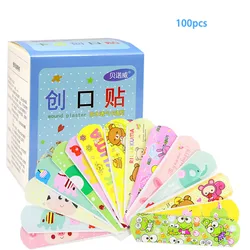 100PC Cartoon Cute Children Adult Breathable Waterproof Band-aid Ok Stretch Bag Hemostatic Stickers Household First Aid Supplies