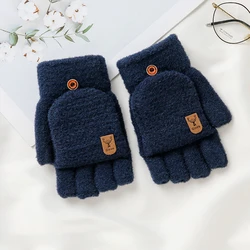 Mittens Flip Thermal Gloves Soft Fluffy Touch Screen Winter Warm Work Gloves for Men Women Ladies Boys Girls Kids Arthritis