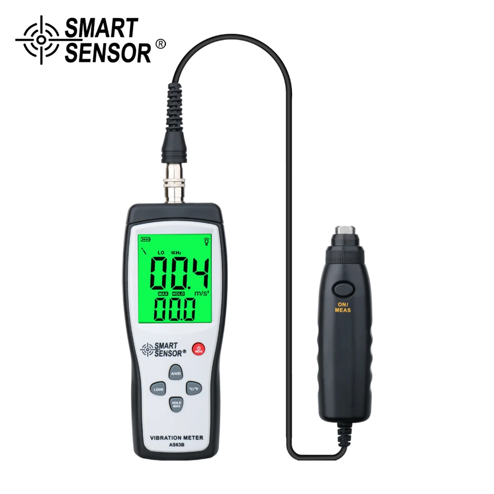 Digital Vibration Meter 0.1~199.9m/s High Precision Probe Type Detached Handheld Vibration Detector Tester Gauge Analyzer AS63B