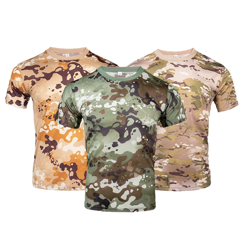 Camicie da caccia mimetiche da uomo camicia da pesca tattica magliette militari dell\'esercito Camo escursionismo camicie da campeggio vestiti