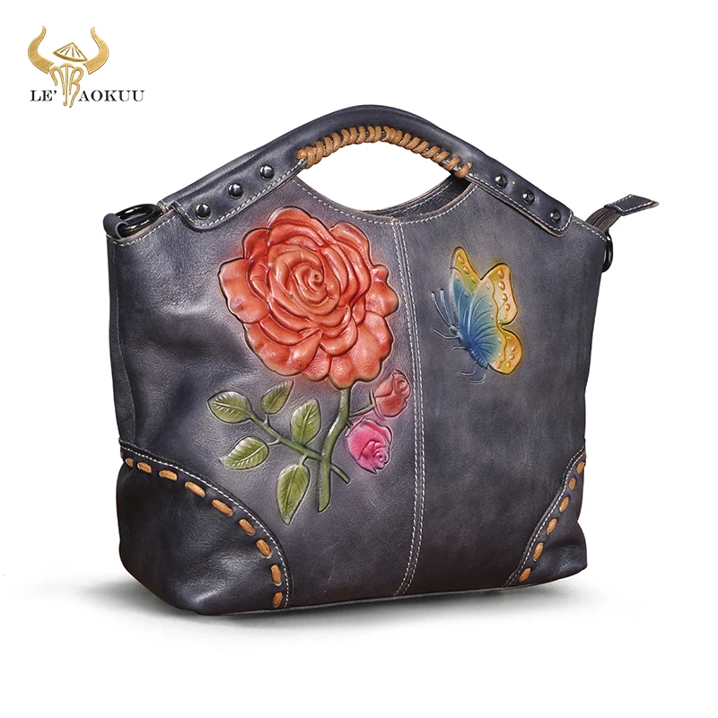 Natural Grain Leather Luxury Designer Shopper Purse Handbag Tote Bag For Women Female Ladies Over The Shoulder Satchel Bag 6640