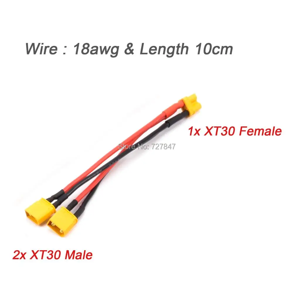 XT60 XT30 XT30U T Plug EC5 EC3 EC2 JST Parallel Battery Connector Cable Extension Y Splitter Plug Adapter for FPV RC parts