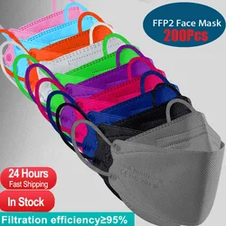 10-200pcs FFP2 CE KN95 Approved Face Masks mascarillas Sanitary safe Reuseable Mouth Mask 5 Layers Non-wove kn95  fpp2 ce mask