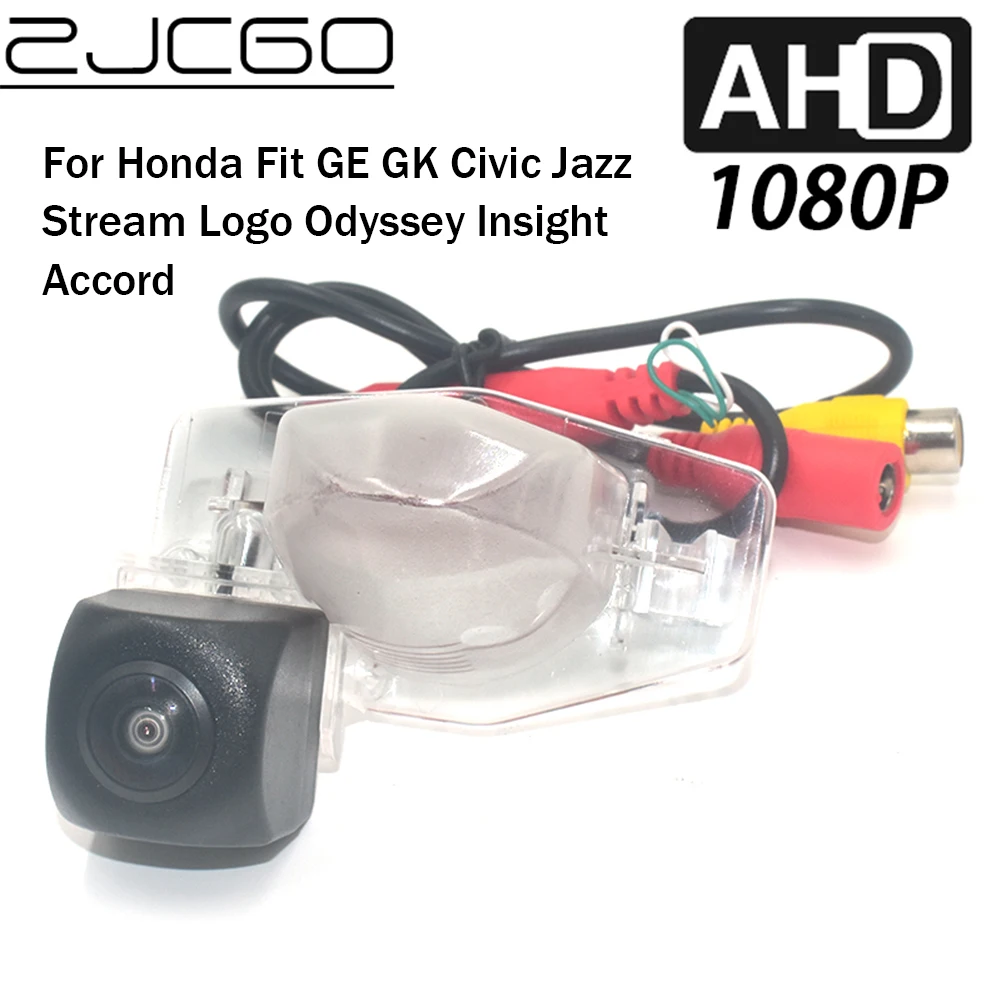 

ZJCGO Car Rear View Reverse Backup Parking AHD 1080P Camera for Honda Fit GE GK Civic Jazz Stream Logo Odyssey Insight Accord