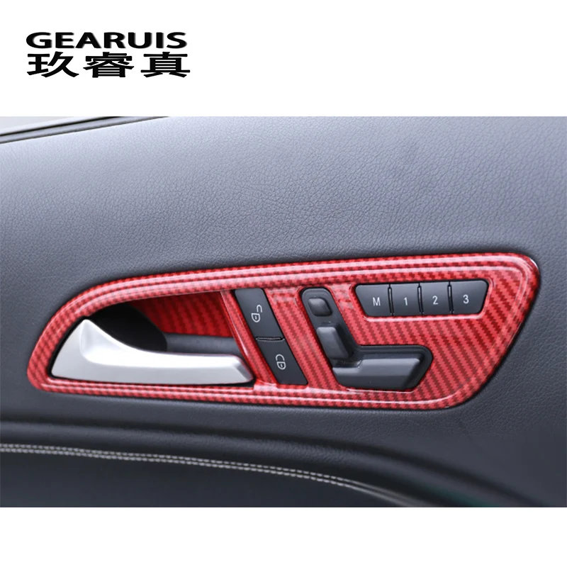 Carbon Fiber Car Styling Door Buttons Seat Adjustment Panel Cover Stickers Trim for Mercedes Benz A GLA CLA Class W176 X156 C117