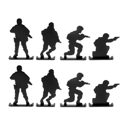 8pcs Metal Shooting Targets Soldiers Silhouette for Shooting Training Competition Practice