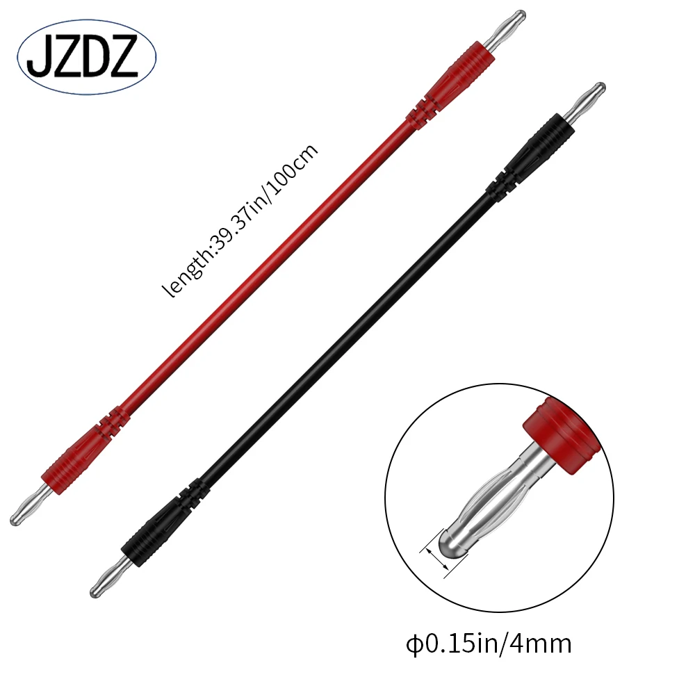 Imagem -03 - Jzdz-multi-meter Test Leads Fio de Linha de Cabo 100 cm Double Ends mm Banana Plug Conector Elétrico Ferramentas Faça Você Mesmo J.70055 Pcs