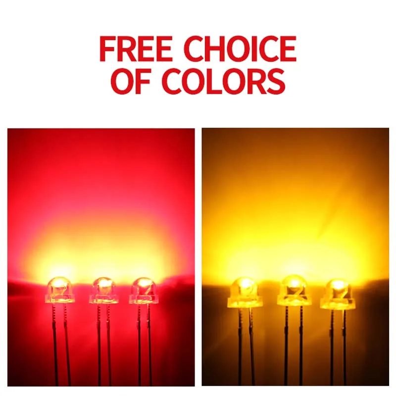 Imagem -02 - Chapéu de Palha Alto Mouse Vermelho Luz Amarela Pés Curtos Pés Longos Vermelho Brilhante Amarelo Diodo Emissor de Luz Led Dip 1000 Pcs mm