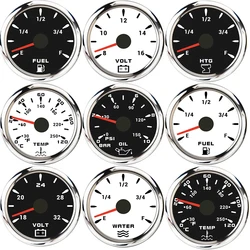 7 Color Backlight 52mm Water Level/Fuel Level Gauge/Water Temp Meter/Oil Press Meter/Voltmeter for Car Marine Yacht 12V 24V