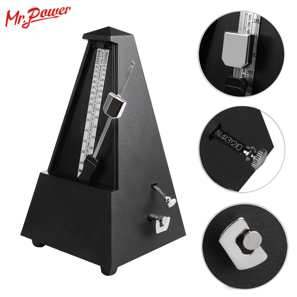 

Black Mechanical Metronome Tempo Music Timer Antique Metronome Pendulum Vintage Style For Guitar Piano Violin Musical Instrument