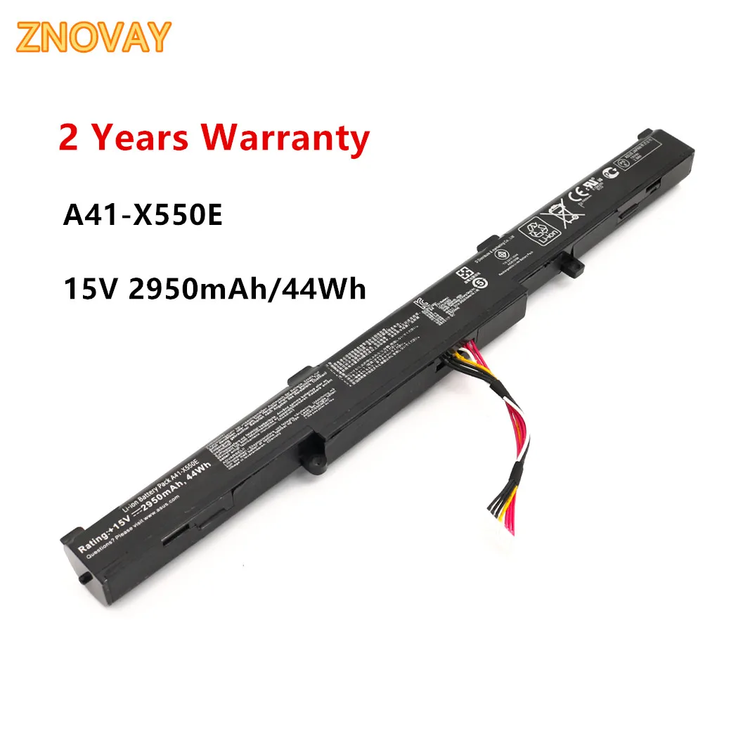 ZNOVAY Laptop Battery A41-X550E 15V 44WH For Asus X751M X751MA-DB01Q X751MA X751L K751L X750JA 15V 2950mAh