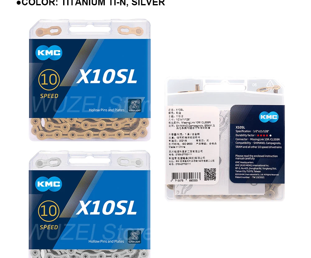 KMC X10 10 Geschwindigkeit Kette 116 Links Straße/Mountainbike Kette X10EPT X10EL X10SL Bike Kette Original Boxed – Detail 9