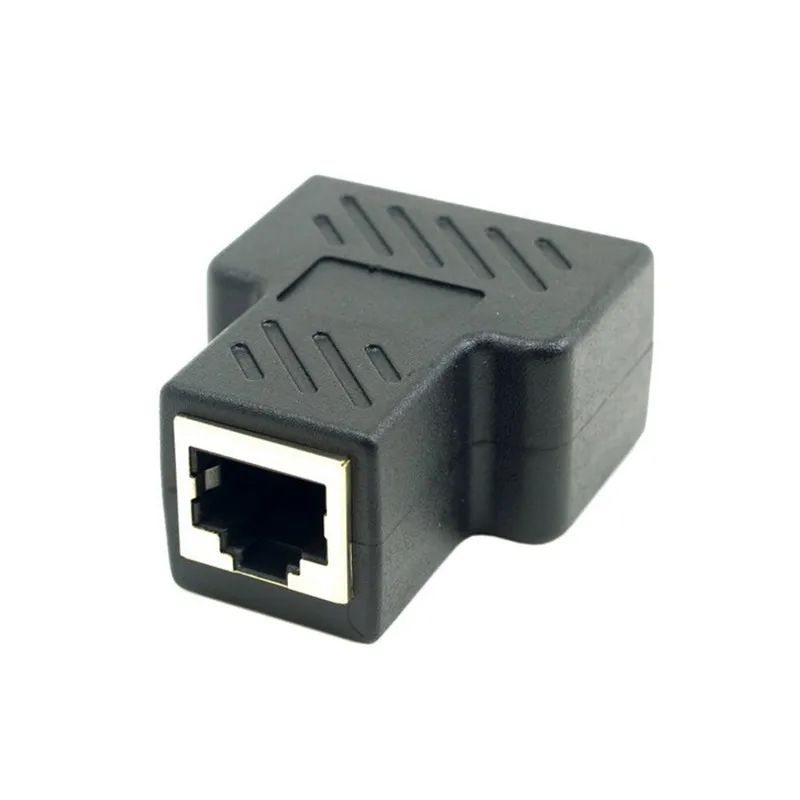 RJ45 8P8C Plug To Dual RJ45 Splitter Network Ethernet Patch Cord Adapter With Shield