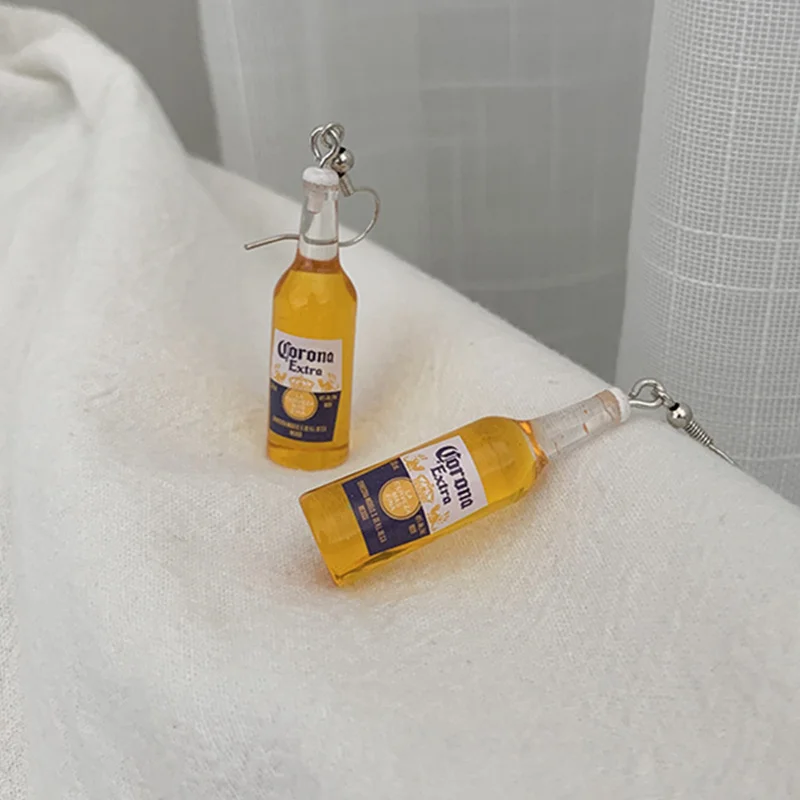 Yungqi Fashion Resin Beer Bottle Earring Creative Simulation of Mineral Bottles Earrings Cute Handmade Earrings Womens Jewelry