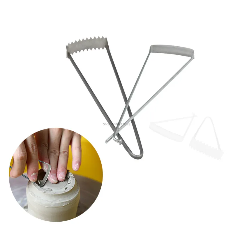 Pottery Fork-shaped Blank Trimming Knife Serrated Scraper Knife Trimming Ceramic Blank Sculpture Modeling Blank Trimming Tool