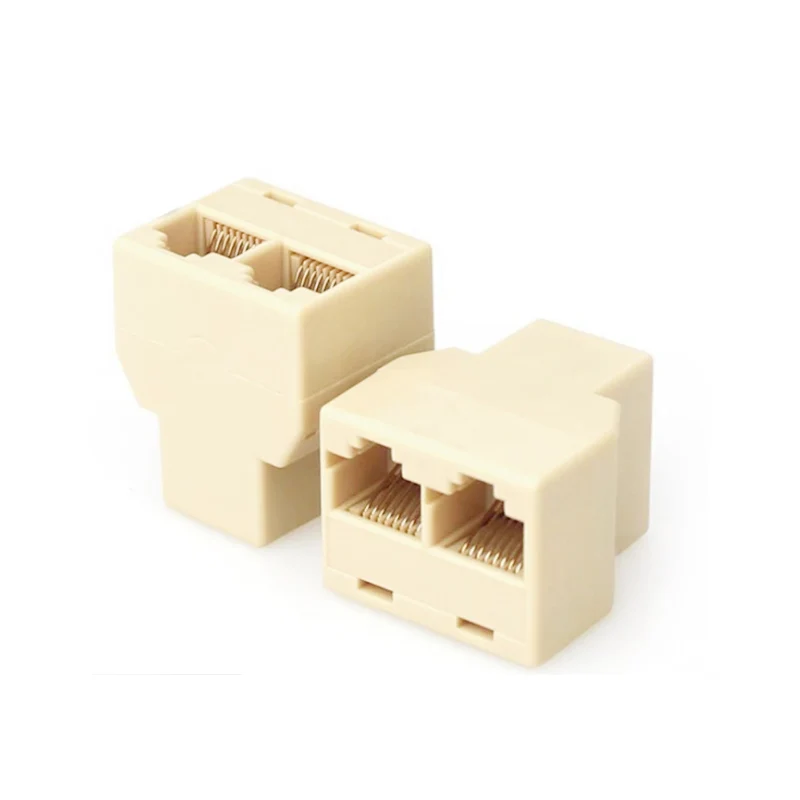 

2pcs RJ45 Splitter Adapter 1 to 2 Dual Female Port Connector CAT5 CAT6 LAN Ethernet Socket Network Connections Splitter Adapter