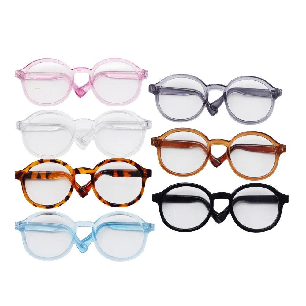 Round Frame Miniature Eyewear Clear Lens Candy Color Eyeglasses Style For Blythe Doll Accessories Plush Doll Glasses Accessory