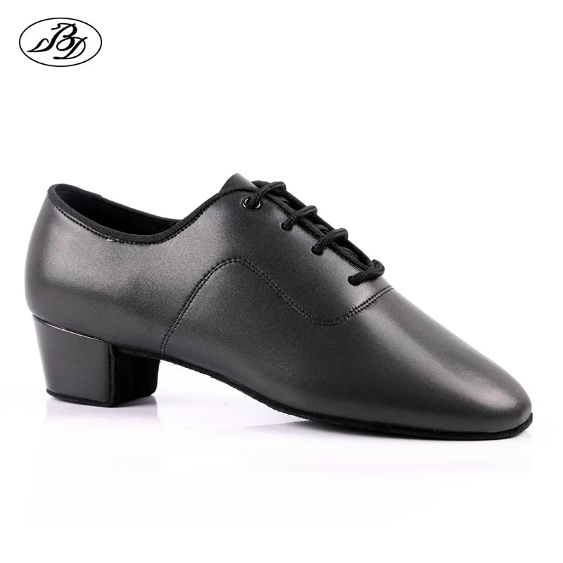 Bd Kind Latin Dansschoenen 802 Zwart Echt Split Lederen Jongen Schoenen Lage Hak Ballroom Dans Straight Zachte Lederen Zool