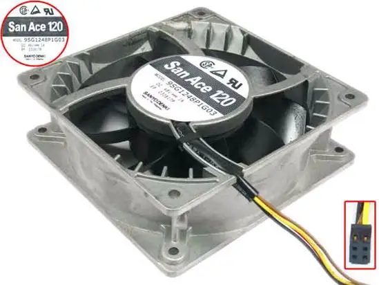 

Sanyo Denki 9SG1248P1G03 DC 48V 1.00A 4-Wire 120x120x38mm Server Cooling Fan