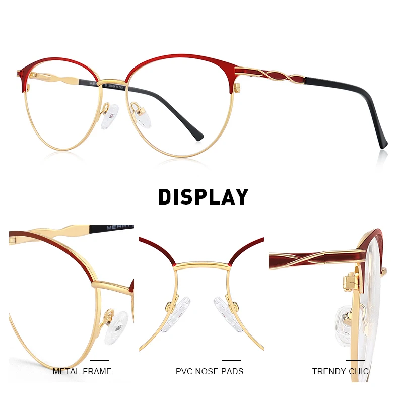 MERRYS DESIGN Women Retro Cat Eye Glasses Frame Ladies Fashion Eyeglasses Myopia Prescription Optical Eyewear S2124