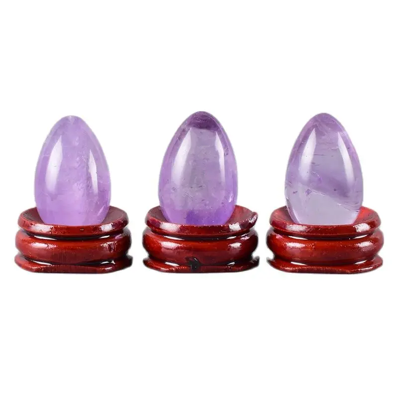 Amethyst Yoni Egg Natural Stone Eggs 30*20 mm Crystal Mineral Ball Kegel Exercise Pelvic Floor Muscle Vagina Woman Health Care