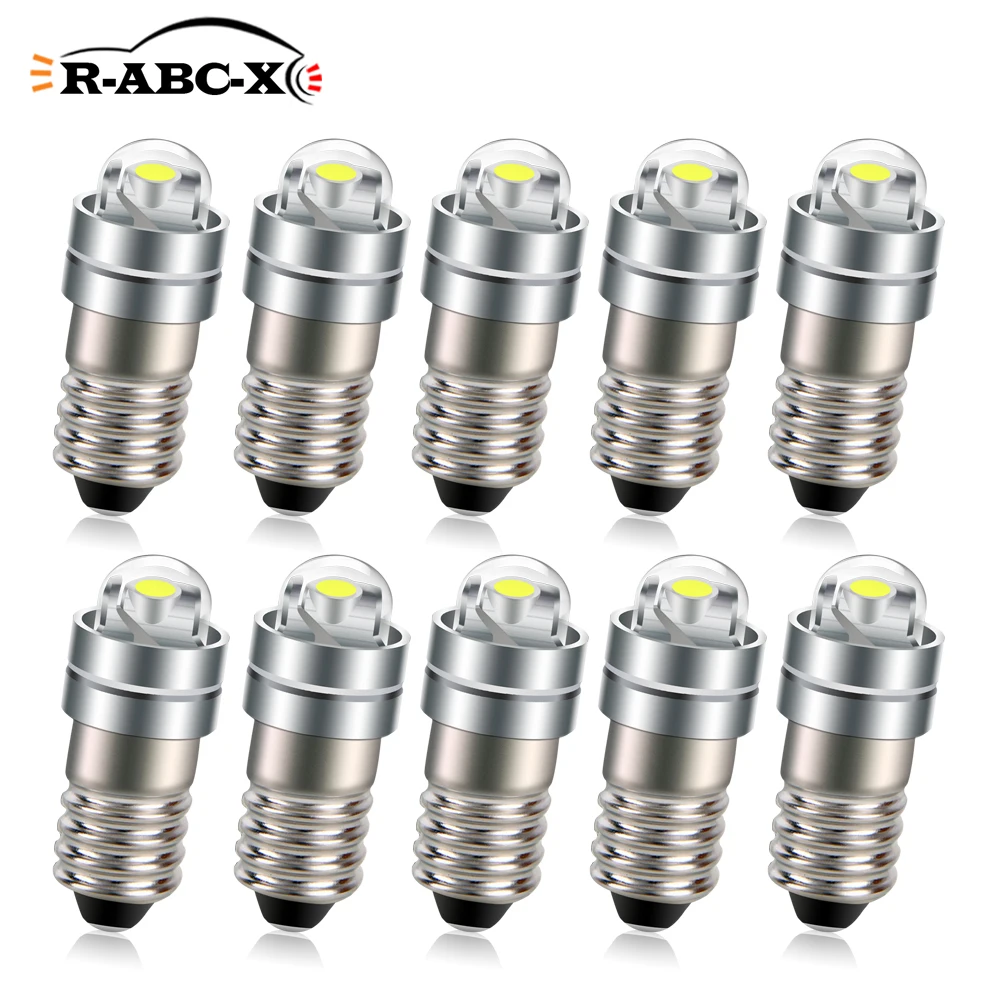 RUIANDSION 10Pcs E5 LED Bulb COB 3V 6V 6.3V 12V 6000K 20Lm 6.5mm Miniature Model Street Lights Toy Car Lamp Mini Indicator