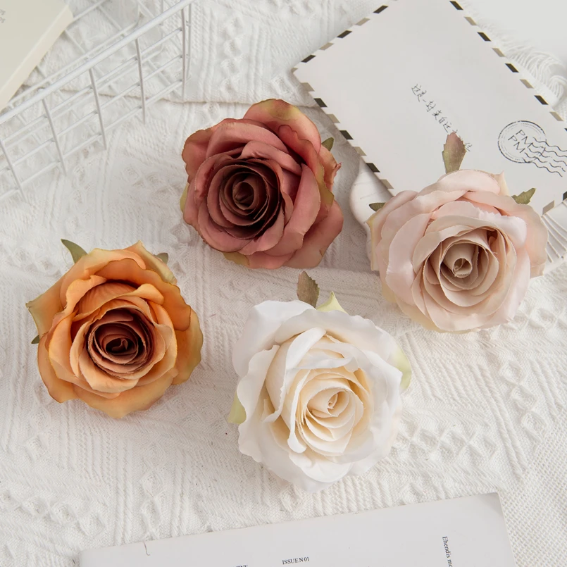 10 Stück Künstliche Blumen Großhandel Seiden-Rosen Weihnachtsbaum-Dekoration Heimdekoration Hochzeitskranz Brautzubehör Geschenkbox – Detail 4