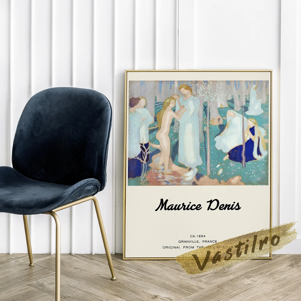 Maurice Denis Museum Exhibition Poster, Denis Springtime Oil Painting, Vintage Season Scenery Wall Art, Abstract Figure Prints