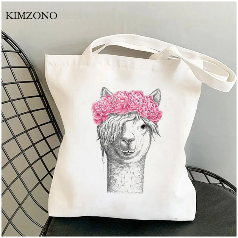 Lama Llama shopping bag cotton grocery tote bolsas de tela shopper bag woven ecobag cloth bolsas reutilizables cabas